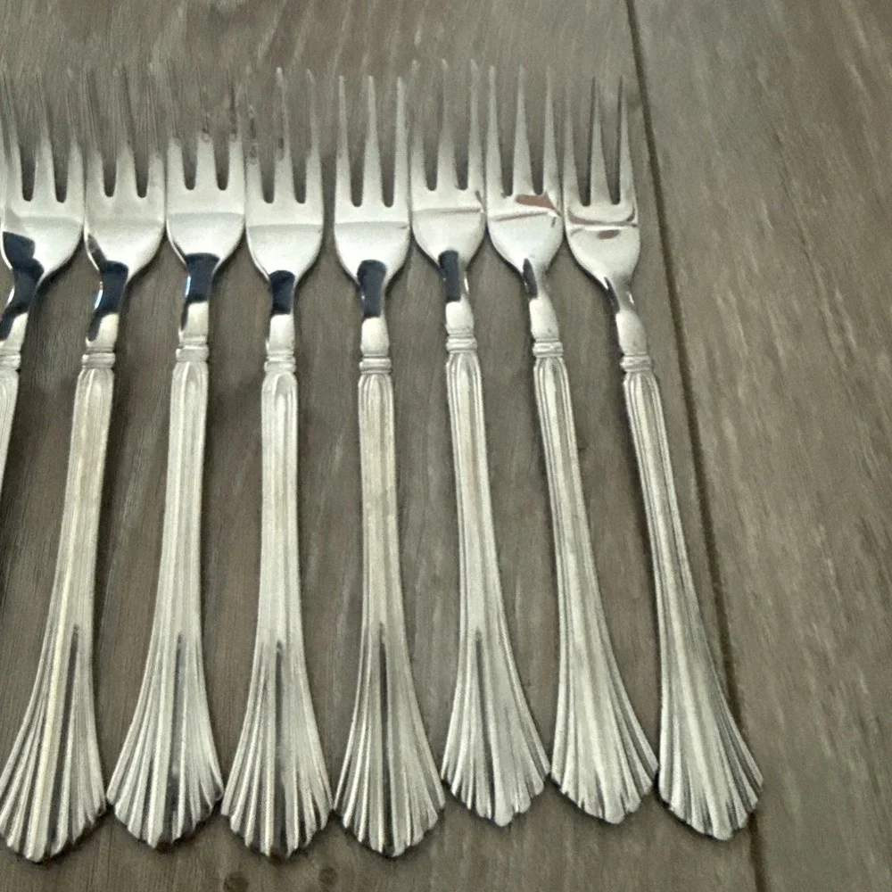 Lot 11 Cambridge Tracy‎ Stainless Steel Flatware Seafood Cocktail Appetizer Fork
